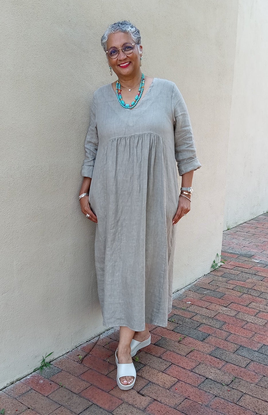 Boem Premium Linen Dress, Taupe | Lillo Bella-Women's Clothing, Shoes, Artisan Jewelry & More Boem Premium Linen Dress, Taupe | Lillo Bella-Women's Clothing, Shoes, Artisan Jewelry & More
