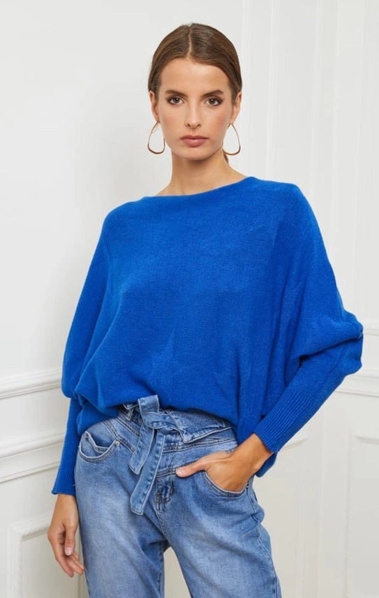 Joie Cashmere Blend Star Sweater Royal Lillo Bella-Women's