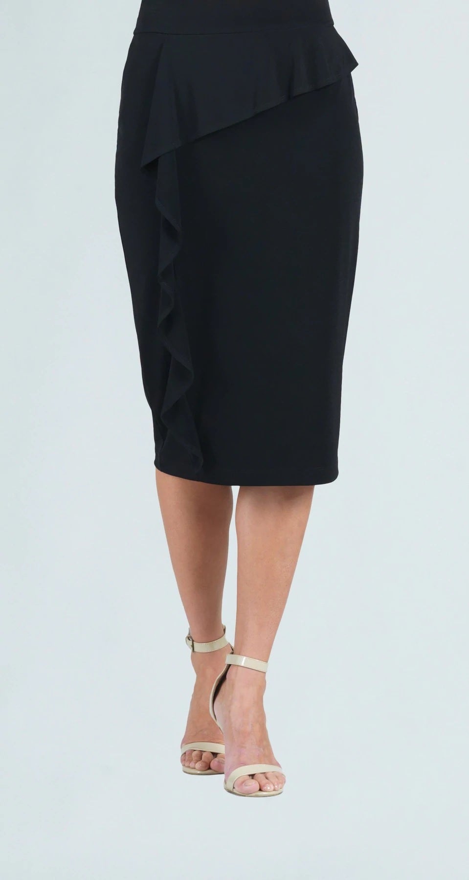Black cascading ruffle skirt store