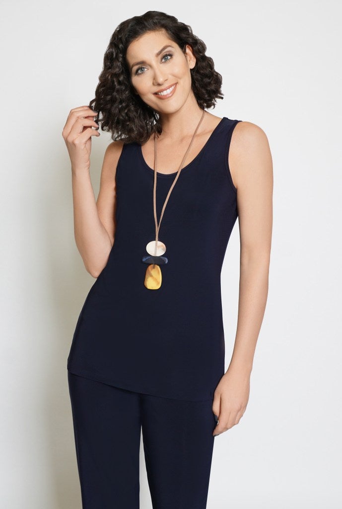 Compli K Basic Camisole Tank Top - Navy  Lillo Bella-Women's Clothing,  Unique Shoes, Jewelry & Gifts