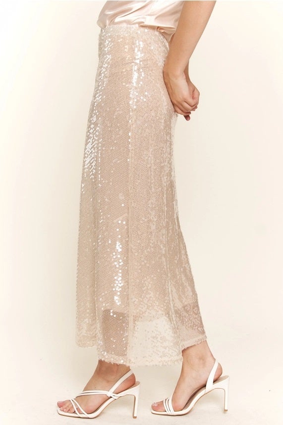 Plus Size Clear Sequins Midi Skirt Champagne Lillo Bella Women s Clothing Shoes Artisan Jewelry More
